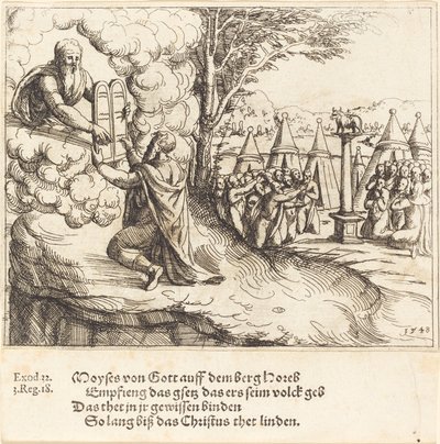 Moses empfängt die Tafeln von Augustin Hirschvogel
