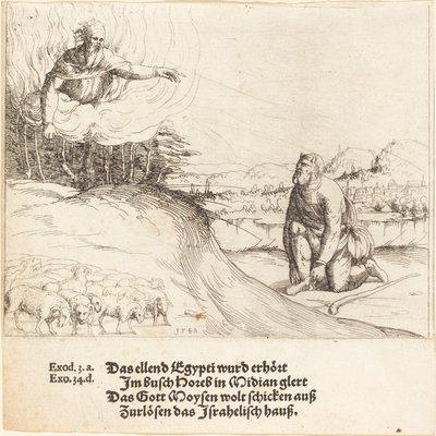 Moses und der brennende Busch von Augustin Hirschvogel