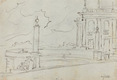 Die Ripetta in Rom [verso] von Augustin Pajou