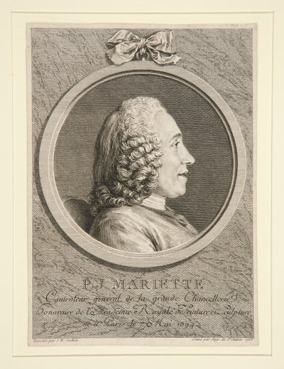 Porträt von P.J. Mariette von Augustin de Saint Aubin