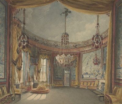 Der Salon, Brighton Pavilion von Augustus Charles Pugin