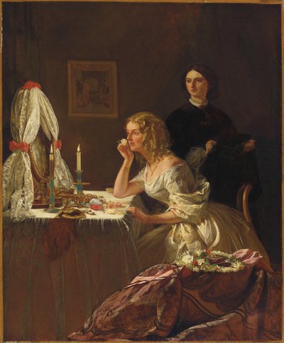Eine junge Dame bei ihrer Toilette von Augustus Leopold Egg