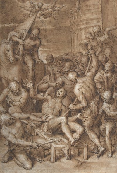 Das Martyrium des Heiligen Laurentius, 1580er-frühe 1590er von Aurelio Luini