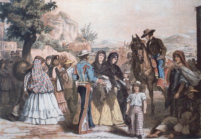 Traditionelle mexikanische Kostüme Mitte des 19. Jahrhunderts von Austrian School