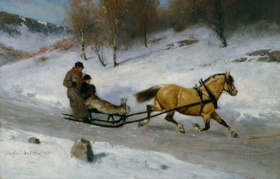 Pferdeschlittenfahrt von Axel Hjalmar Ender