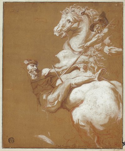 Kampf zwischen Reiter und Fußsoldat von Balthasar Permoser