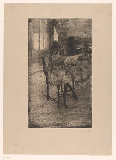 Lesende junge Frau von Barbara Elisabeth van Houten (signed by artist)