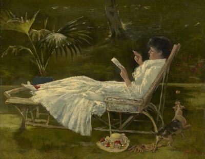 Frau beim Lesen von Barbour