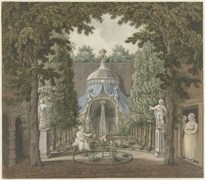 Theaterszene in einem Stadtgarten von Barend Hendrik Thier