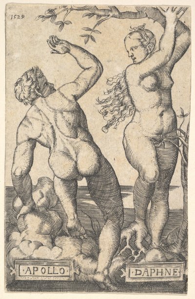 Apollo und Daphne, umgekehrte Kopie, n.d. von Barthel Beham