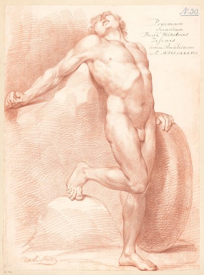 Stehender männlicher Akt, von vorne gesehen von Bartholomeus Ziesenis