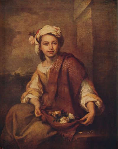 Ein spanisches Blumenmädchen, 1665-1670, um 1915 von Bartolomé Esteban Murillo