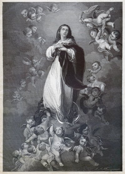 Unbefleckte Empfängnis. (Gravur, ca. 1900) von Bartolome Esteban (after) Murillo