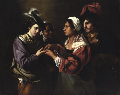 Die Wahrsagerin, ca. 1616-17 von Bartolomeo Manfredi