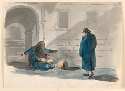 Eine mittellose Frau in Rom von Bartolomeo Pinelli