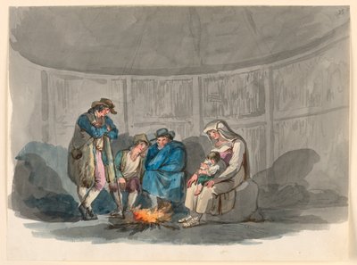 Eine Familie von Hirten bei Nacht von Bartolomeo Pinelli
