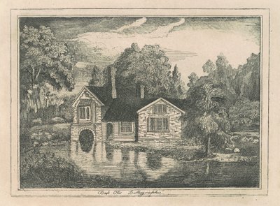 Haus an einem Teich von Bass Otis