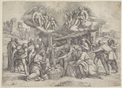 Anbetung durch die Hirten von Battista Franco