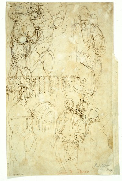 Skizzen von Figuren von Battista Franco