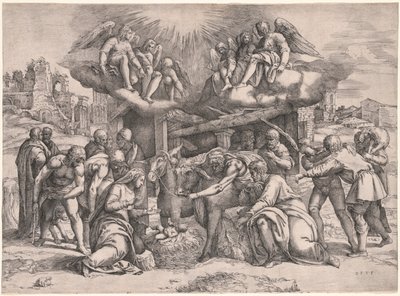 Die Anbetung der Hirten von Battista Franco