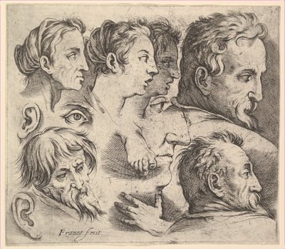 Studien von Köpfen von Battista Franco Veneziano