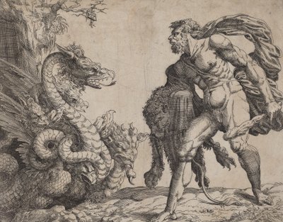 Herkules und die Hydra, 1552 von Battista del Moro