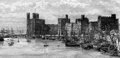 Caernarfon Castle, Gwynedd, Wales, 19. Jahrhundert von Benoist
