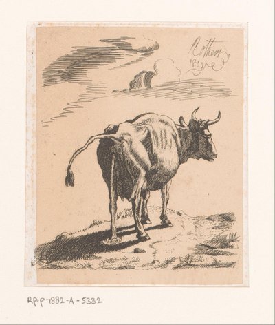 Pinkelnde Kuh von Bernard Eugène Antoine Rottiers