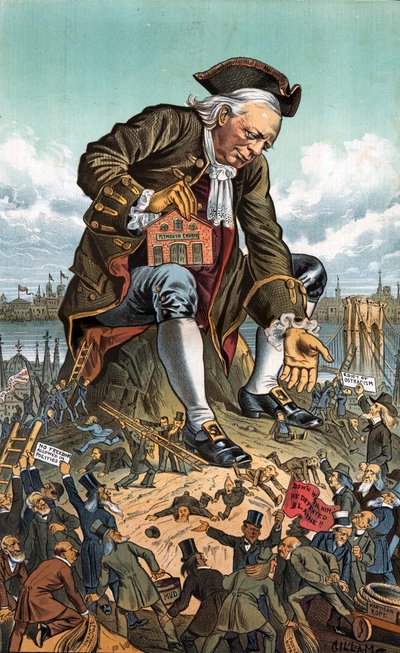 Gulliver und die Lilliputaner, 1885 von Bernard Gillam