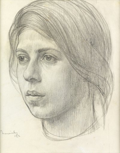 Kopf eines Mädchens von Bernard Meninsky