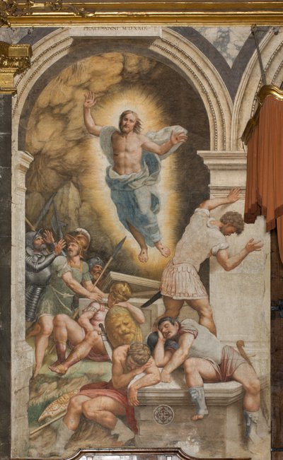 Gegenfassade, Auferstehung 1529 von Bernardino Gatti