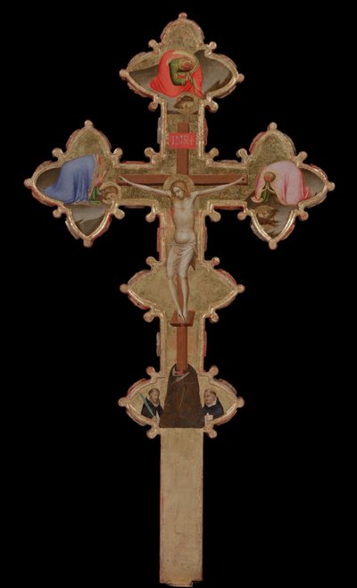 Tragbares, doppelseitiges Kreuz verso, 1335-1340 von Bernardo Daddi