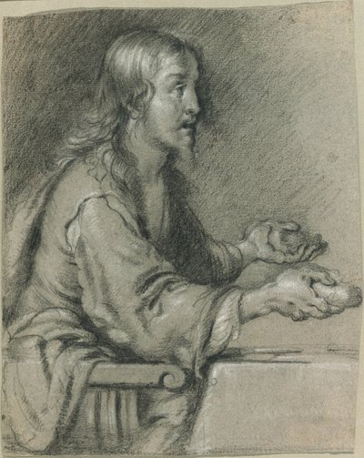 Christus in Emmaus präsentiert das Brot von Bernardo Strozzi