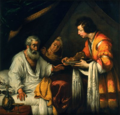 Isaak segnet Jakob, frühes 17. Jahrhundert von Bernardo Strozzi