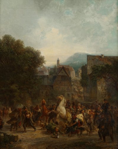 Viehmarkt in einer Kleinstadt von Bernhard Muhlig