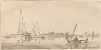 Fluss mit Stadt von Bernhard Schreuder
