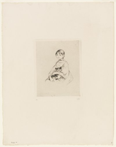 Junges Mädchen mit einer Katze von Berthe Morisot