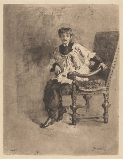 Sitzender Akolyth, um 1872 von Bianchi Mose