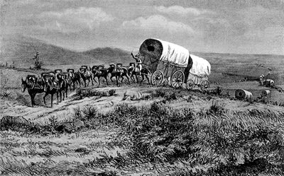 Wilder Westen - Maultierzug zieht nach Westen von Bohuslav Kroupa