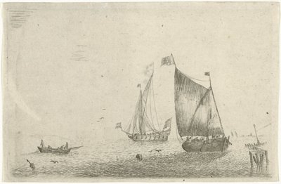 Meeresansicht mit einem Fischerboot von Bonaventura Peeters (I)