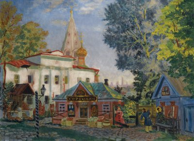 In der Provinz, 1920 von Boris Mikhailovich Kustodiev