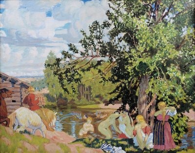 Das Bad, 1910 von Boris Mikhailovich Kustodiev