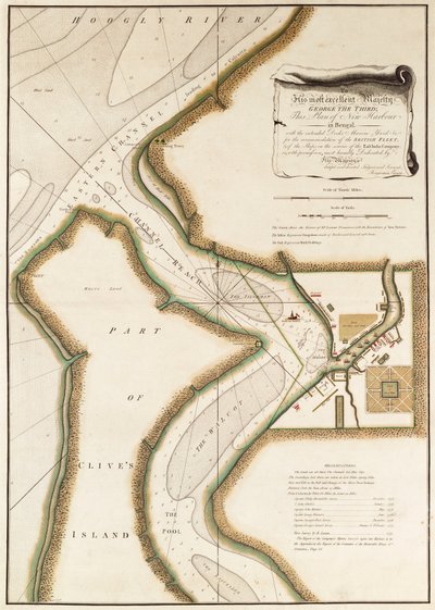 Karte des Hoogly-Flusses, ca. 1777 von British School