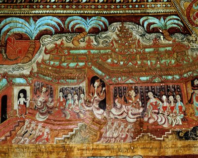 Eine Hofszene von Burmese School