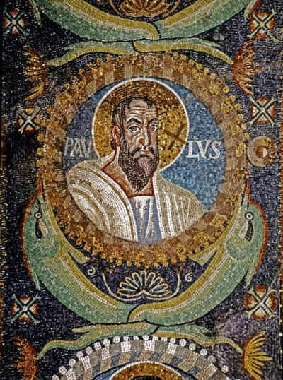 Paulus: Byzantinisches Mosaik, 6. Jahrhundert von Byzantine School