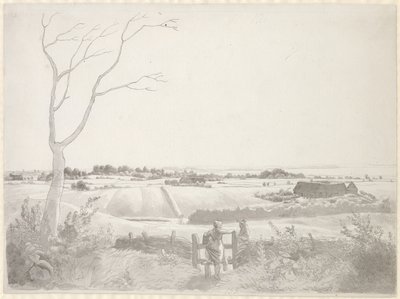 Landschaft mit Bauernmädchen an einer Steinmauer von Christoffer Wilhelm Eckersberg