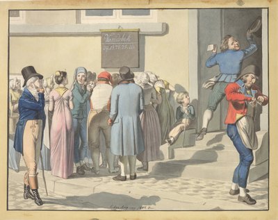 Vor der Lotterieagentur von Christoffer Wilhelm Eckersberg