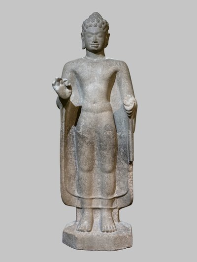 Buddha macht die Geste der Argumentation von Cambodian School
