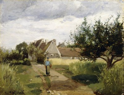 Eingang eines Dorfes, ca. 1863 von Camille Jacob Pissarro