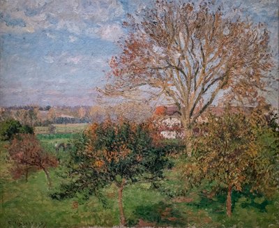 Herbst, Morgen in Eragny von Camille Pissarro